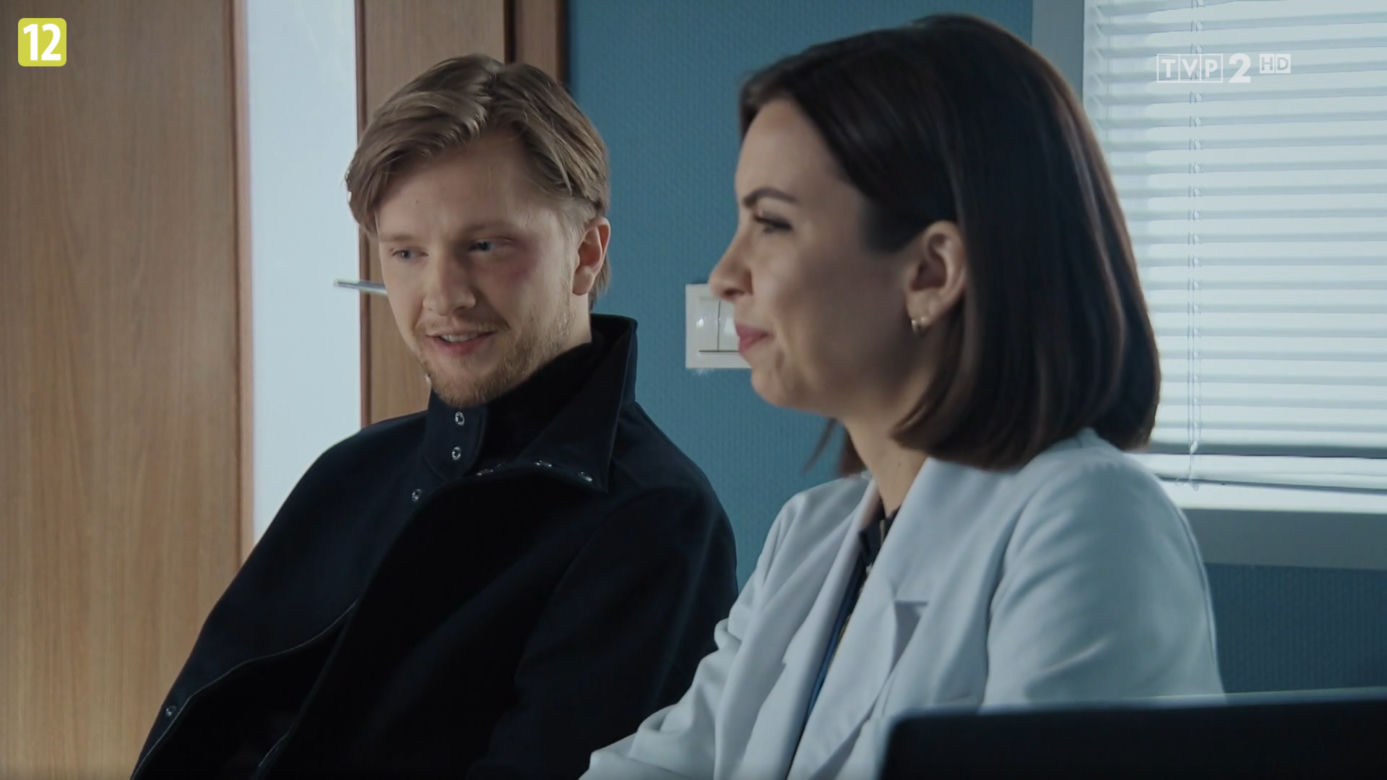 M jak miłość, odc. 1602: Łukasz (Jakub Józefowicz), Aneta (Ilona Janyst)