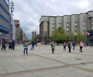 Protest przeciwko wyborom korespondencyjnym w Katowicach 