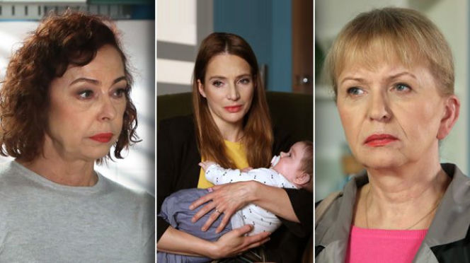 Barwy szczęścia. Agnieszka Walczak (Anna Dereszowska), Judyta (Magdalena Kuta), Basia Grzelak (Sławomira Łozińska)