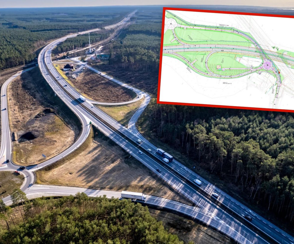 Droga ekspresowa S3 koło Goleniowa. Na wstawce projekt nowego ronda. O inwestycji przeczytasz na Muratorplus.