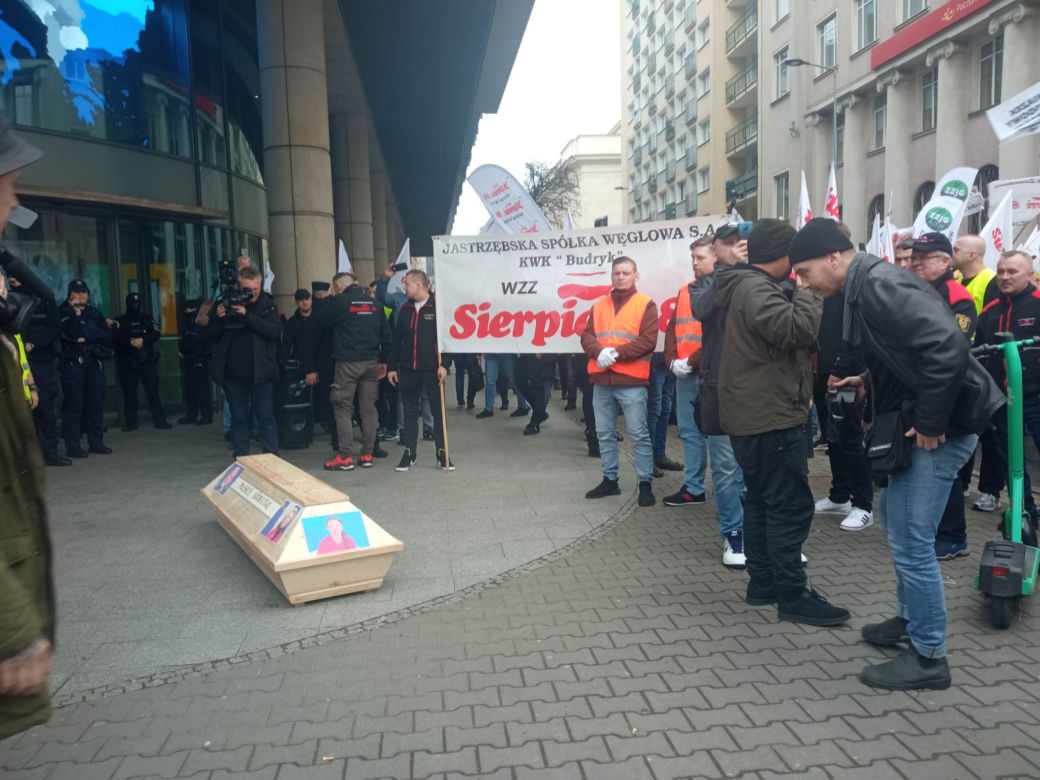 Protest górników w Warszawie