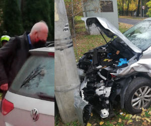 Pijany ksiądz rozbił się na latarni 