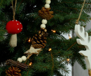 Bombki z materiaów naturalnych w stylu rustykalnym