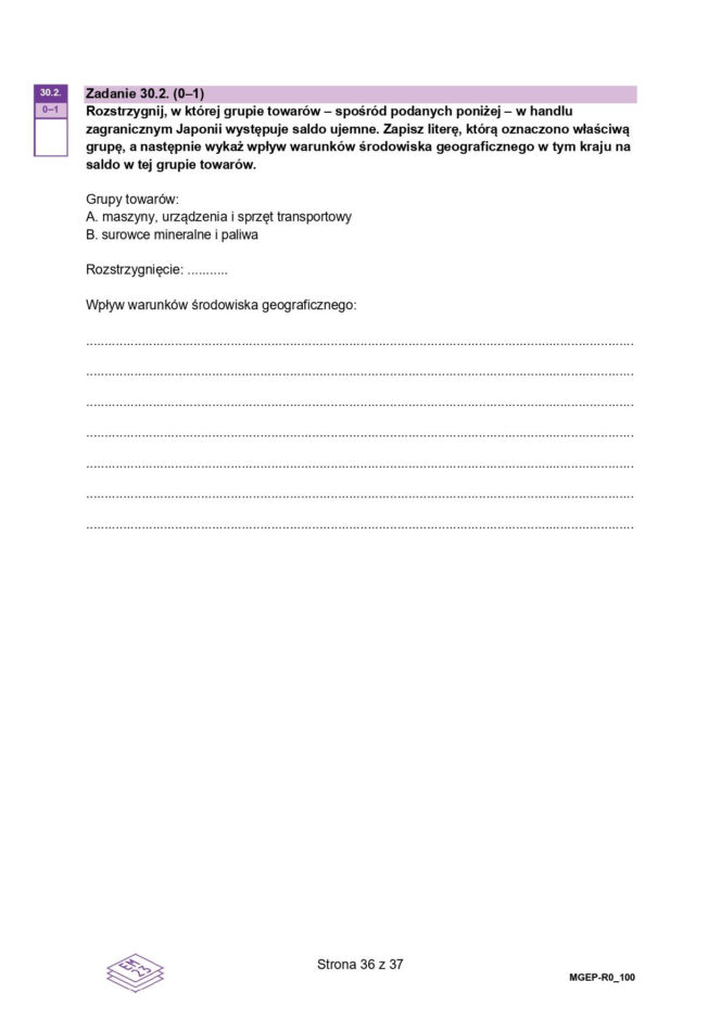 Matura 2026 geografia poziom rozszerzony - arkusz CKE