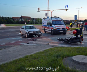 Wypadek motocyklisty w Tychach