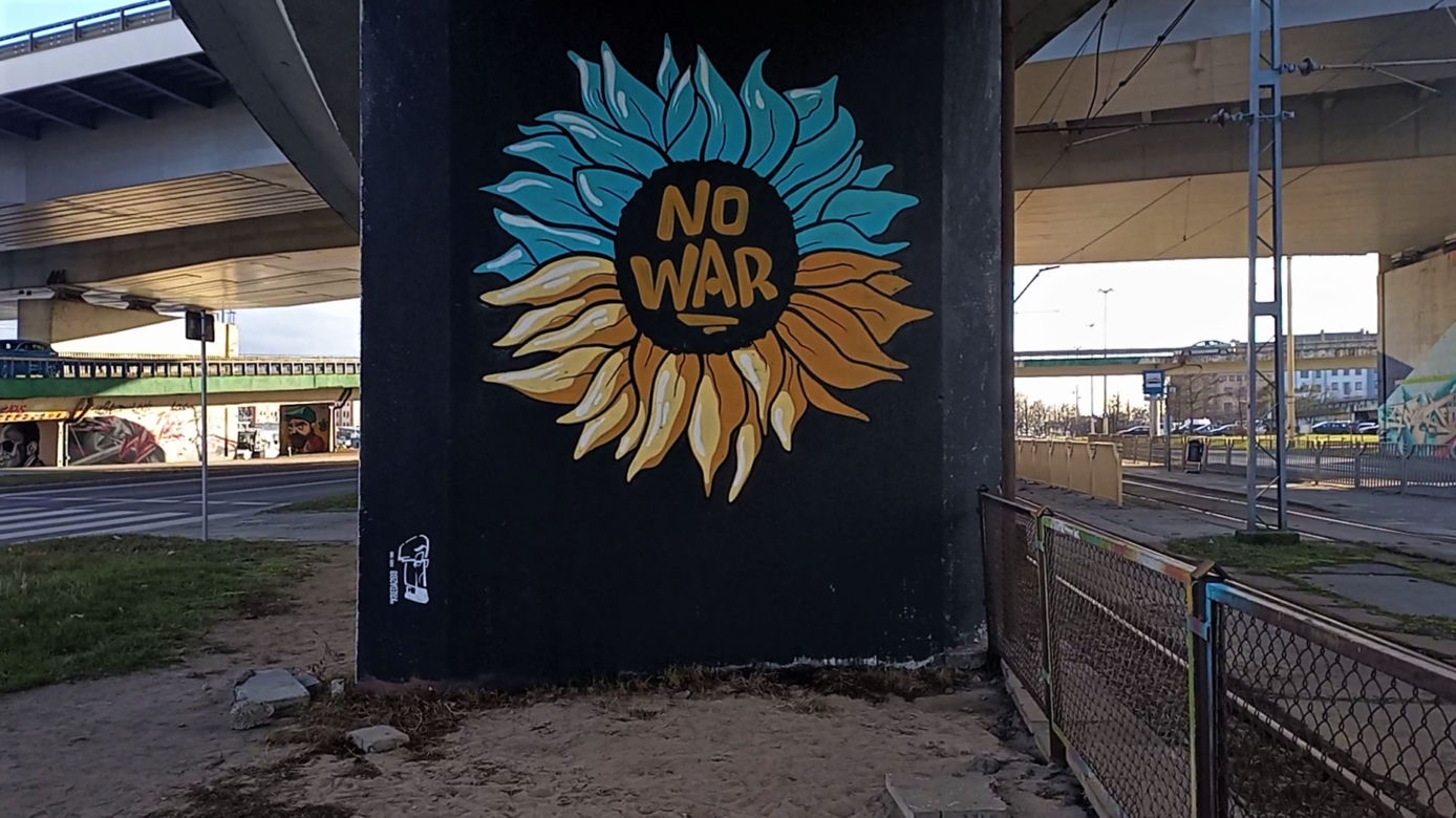 Szczeciński street art dla Ukrainy. Na Trasie Zamkowej powstał niebiesko-żółty mural