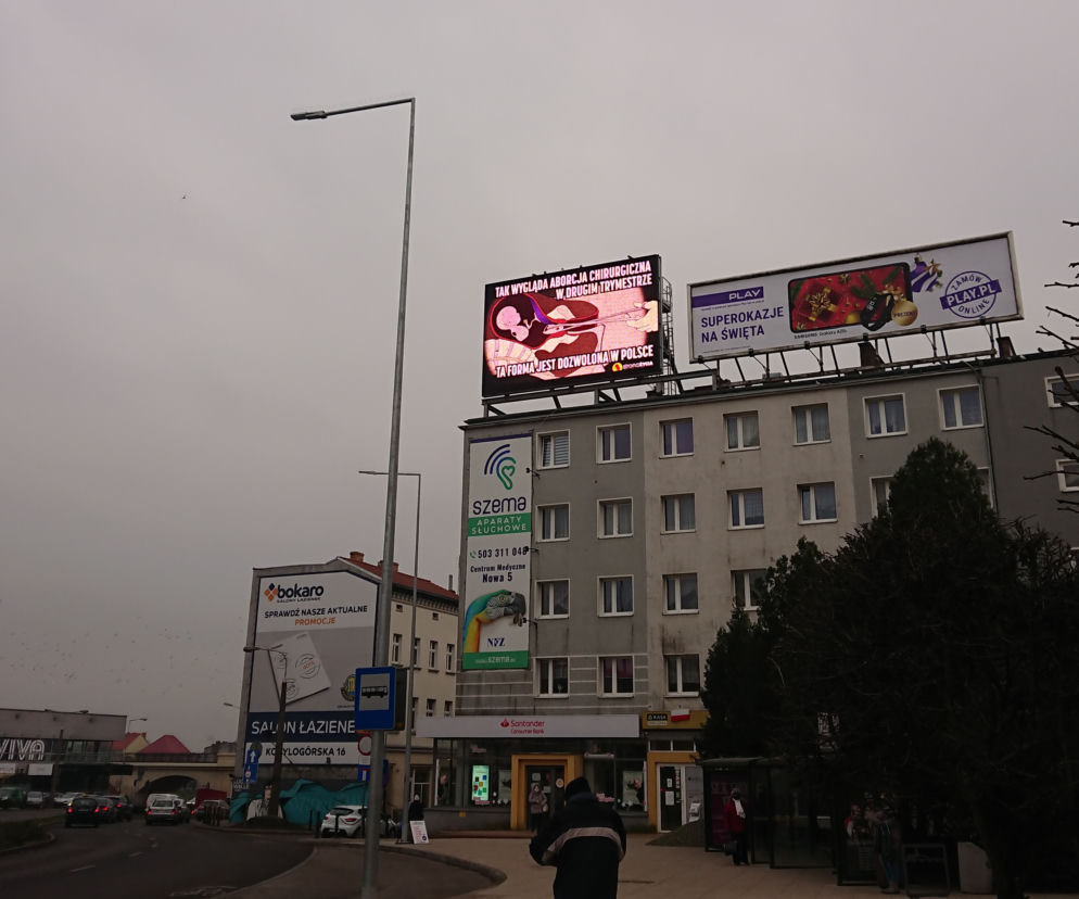Animowana aborcja w centrum Gorzowa