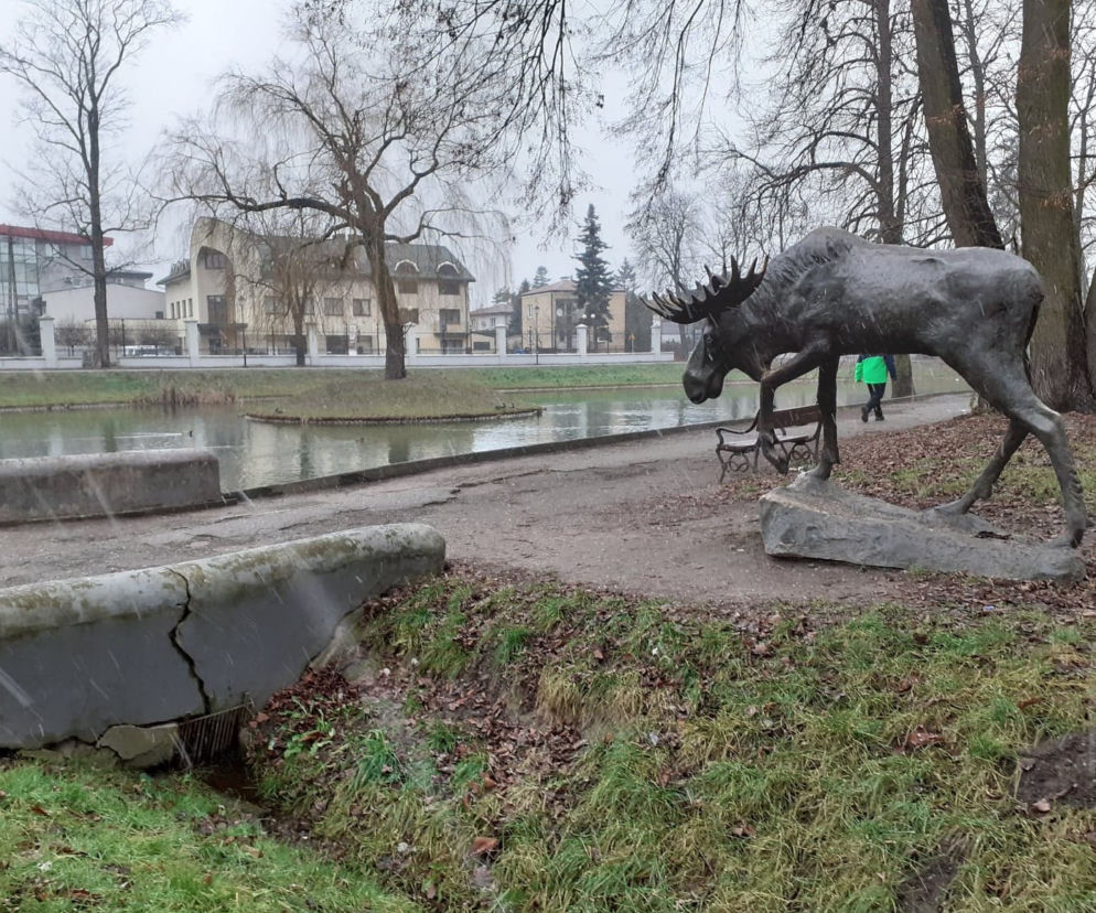 Park Miejski Aleksandria w Siedlcach zimą