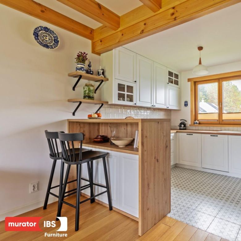 Pół-wyspa kuchenna zrealizowana przez Murator Furniture