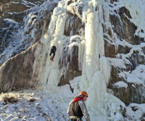 Kielce. Lodospad na Kadzielni