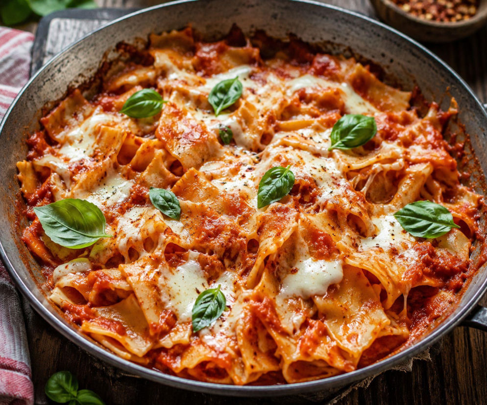 Makaron z połamanych płatów lasagne. TikTok robi z tego obiad w 15 minut