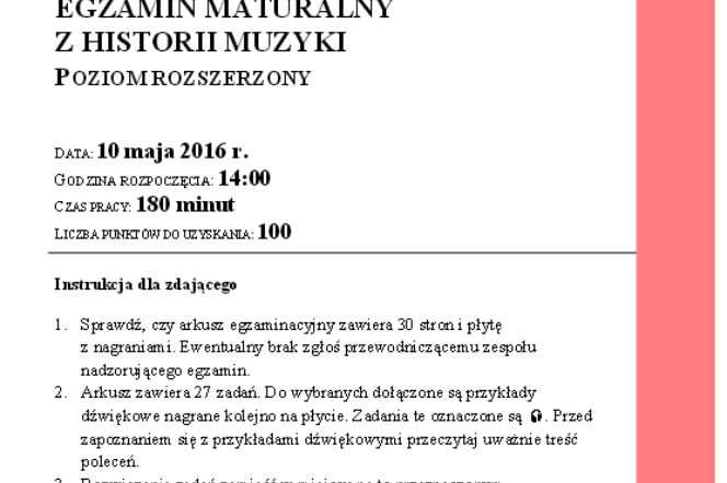 Historia muzyki matura