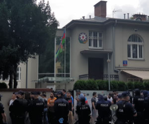 Manifestacja pod ambasadą Azerbejdżanu