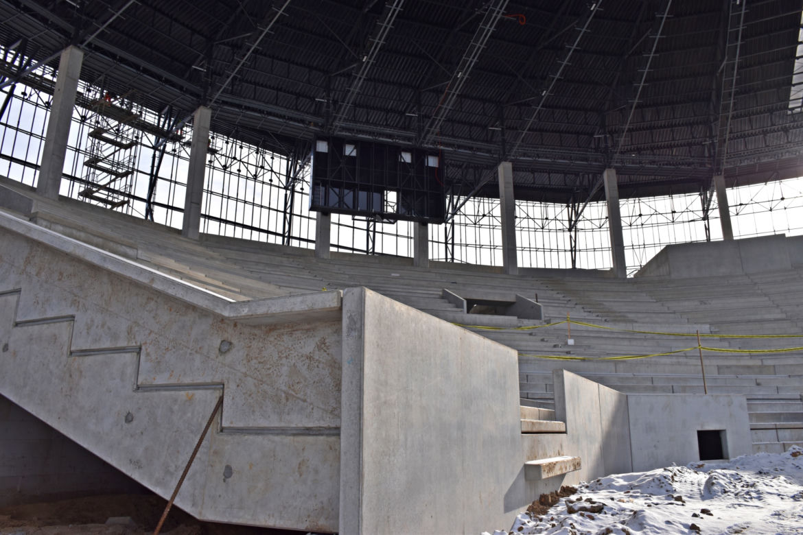 Budowa stadionu w Szczecinie - luty 2021