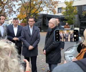 Łukasz Borowiak i Mateusz Morawiecki w Lesznie