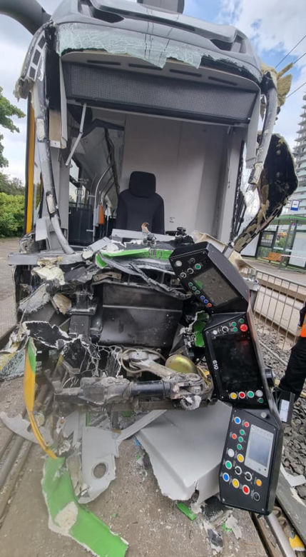 Zderzenie dwóch tramwajów w Poznaniu