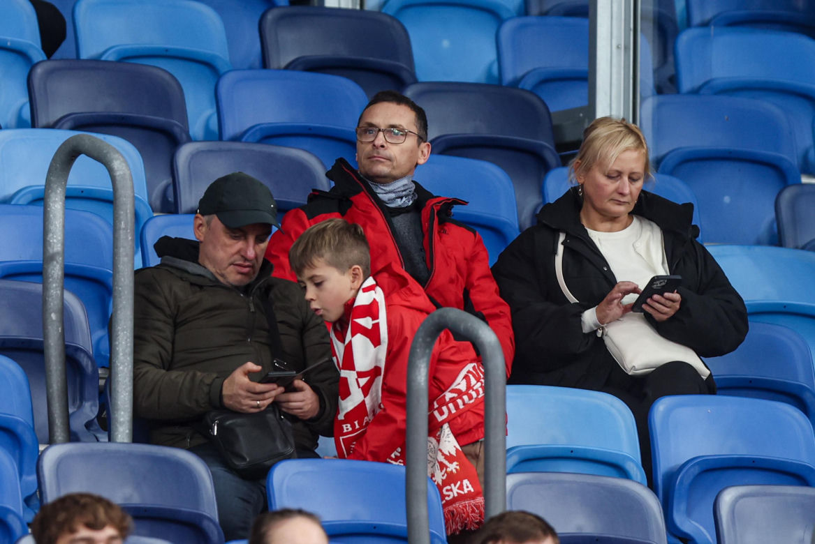 Kibice na meczu Polska -Nowa Zelandia na Stadionie Śląskim