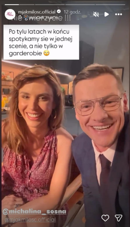 M jak miłość nowy sezon na planie. Kama (Michalina Sosna), Piotrek (Marcin Mroczek)