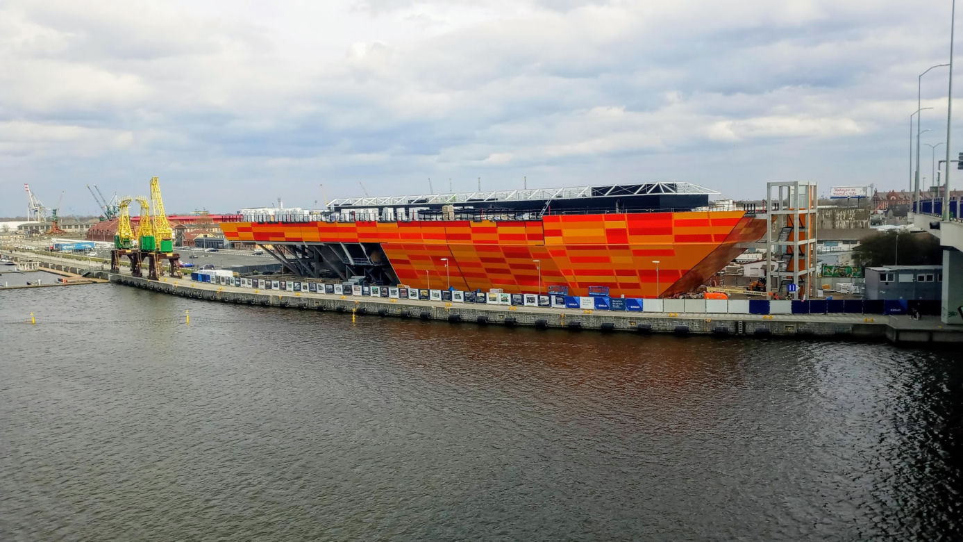 Budowa Morskiego Centrum Nauki w Szczecinie - kwiecień 2021
