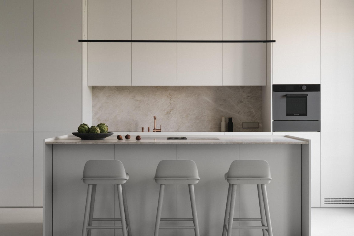 Minimalistyczne mieszkanie architektki