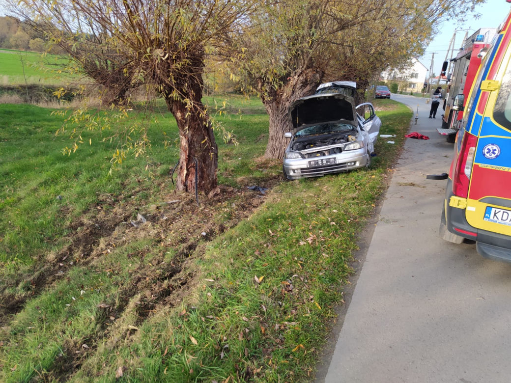 Fatalny wypadek w Nieczajnej Dolnej! Opel rozbił się o drzewo 