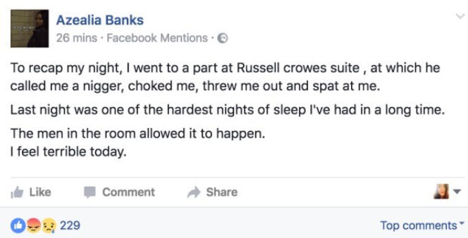 Azealia Banks oskarża Russela Crowe'a o przemoc fizyczną