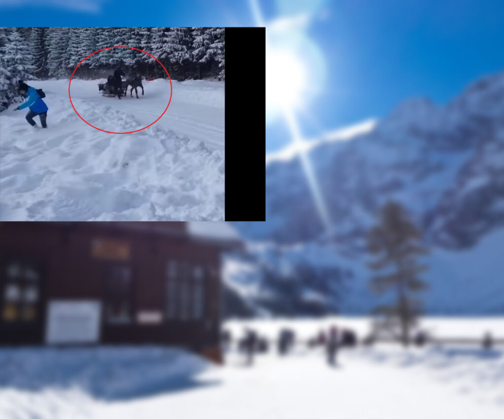 Morskie Oko: konie z pustymi saniami pędziły po szlaku. Przerażeni ludzie wskakiwali w zaspy śniegu