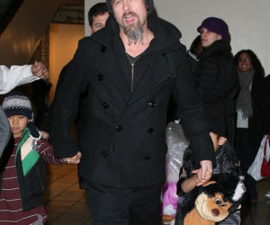 Brad Pitt z synami Maddoxem i Paxem