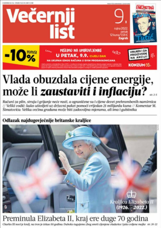 Brytyjskie i światowe okładki po śmierci Elżbiety II. Tak świat płacze po śmierci. Galeria