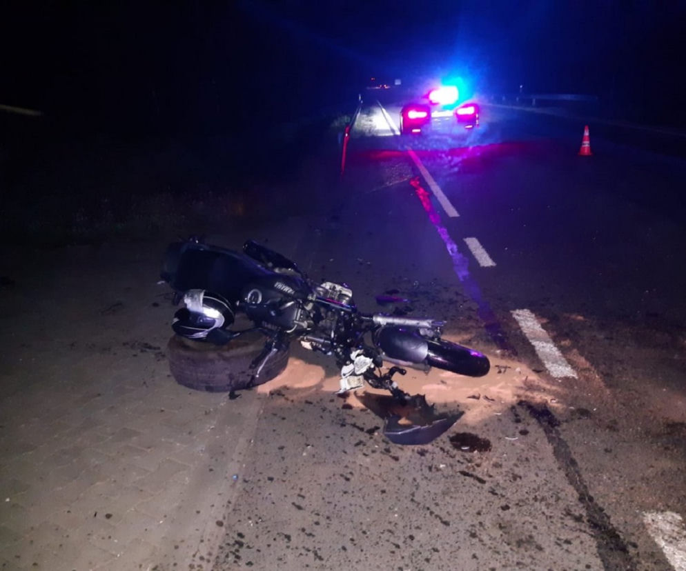 Lisia Góra. Motocyklista zderzył się z dostawczakiem. Miał masę szczęścia