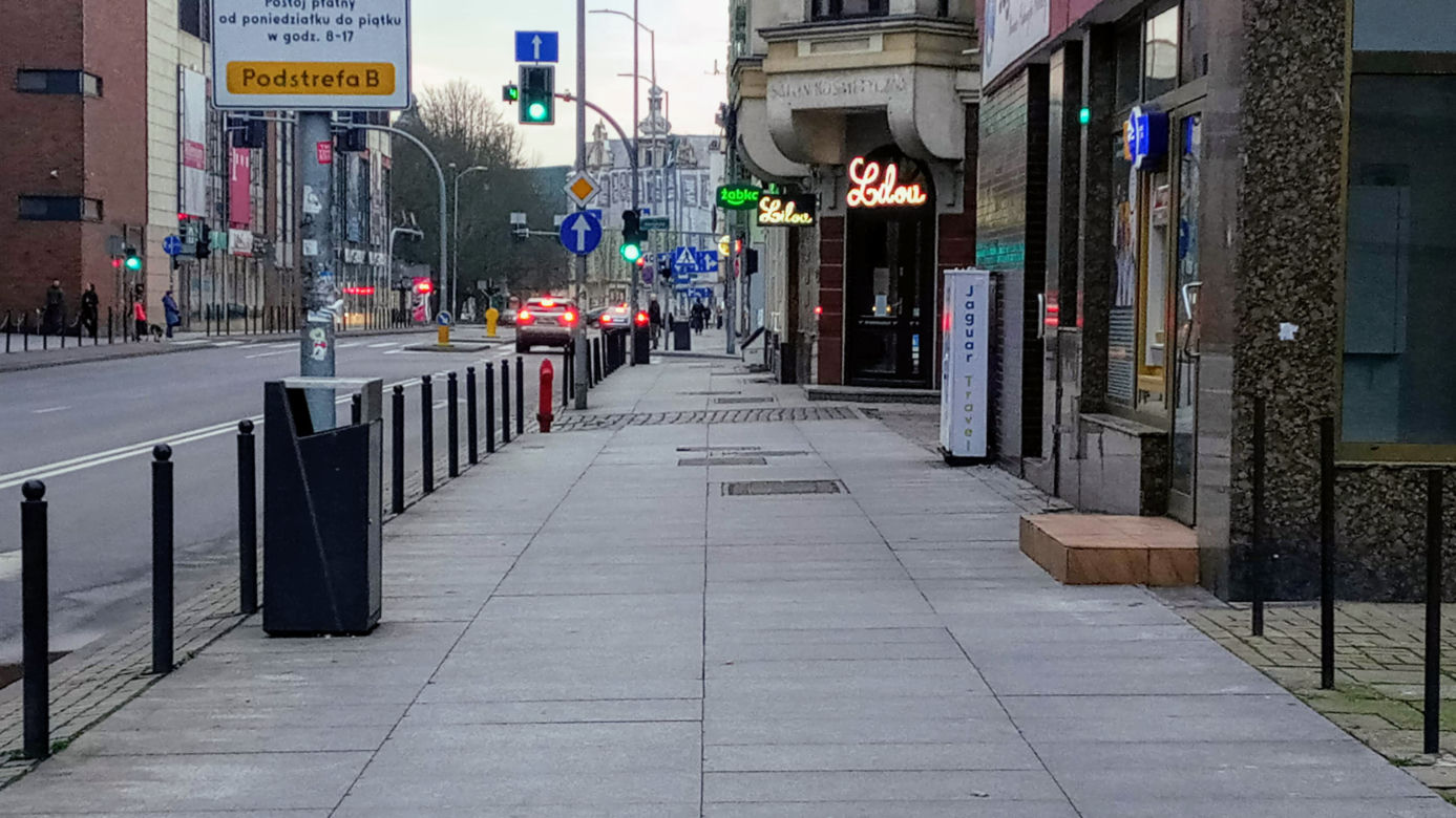 Puste ulice w Szczecinie