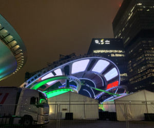 Scena Sylwestra z Dwójką 2025 w Katowicach w czasie próby świateł