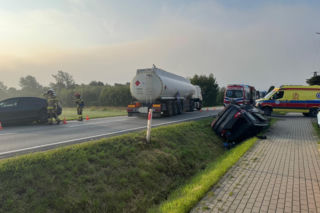 Wypadek w Czchowie. Droga krajowa nr 75 zablokowana w obu kierunkach