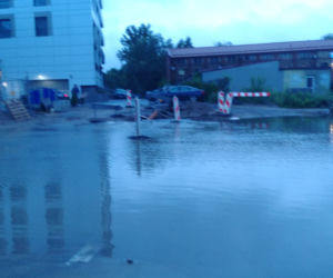Ulewa nad miastem. Deszcz znowu zalał Białystok 21.08.2019