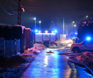 Pożar hali magazynowej w Skawinie