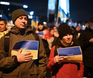 Solidarni z Ukrainą. Wielki wiec w Gdańsku