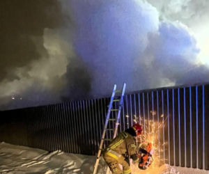 Pożar przy ul. Bakalarskiej w Warszawie