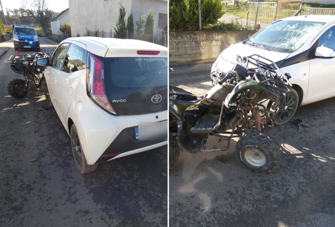 Koszmarny wypadek pod Kościerzyną! 12-latek huknął w toyotę. Dziecko zabrał śmigłowiec [ZDJĘCIA]