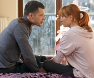 M jak miłość odc. 1206. Agnieszka (Magdalena Walach), Tomek (Andrzej Młynarczyk)