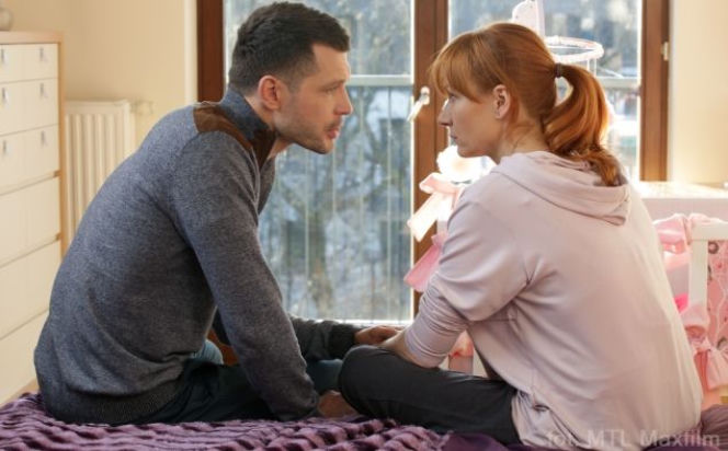 M jak miłość odc. 1206. Agnieszka (Magdalena Walach), Tomek (Andrzej Młynarczyk)