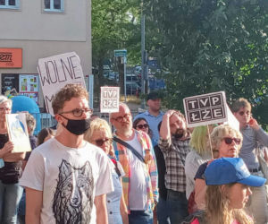 Protest w Szczecinie po przegłosowaniu ustawy Lex TVN