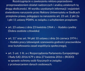 Rektor Uniwersytetu w Siedlcach Mirosław Minkina zawieszony w obowiązkach!