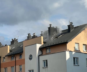 Pożar bloku na os. Projektant. Ewakuowano mieszkańców [ZDJĘCIA]