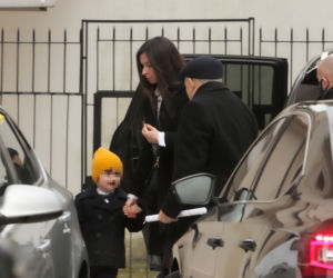 Jarosław Kaczyński i Marta Kaczyńska wraz z mężem i synkiem w kościele