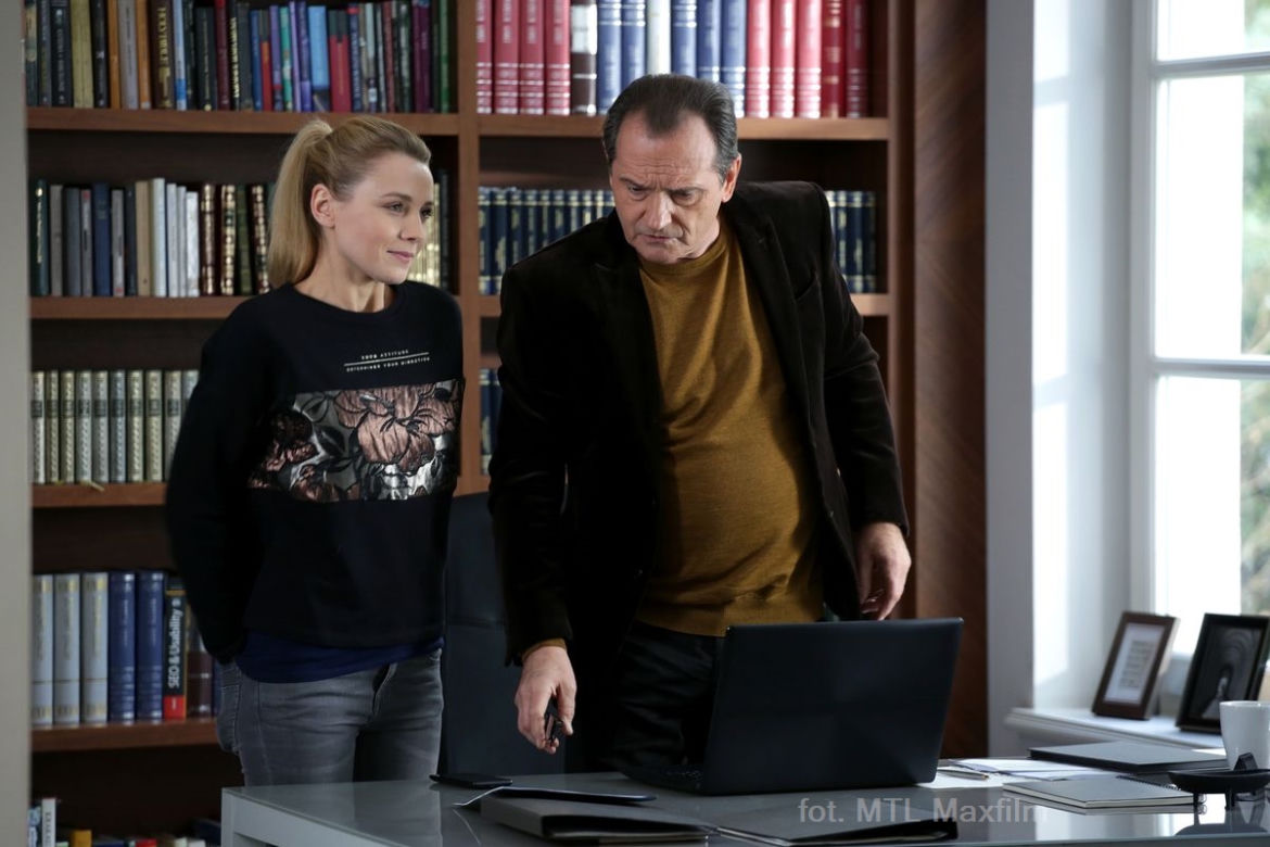 M jak miłość odc. 1210. Olga Górecka (Katarzyna Grabowska), Górecki (Wojciech Wysocki)