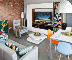 Kolorowe dodatki do wnętrza w stylu loft