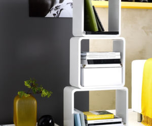 Salon z minibiblioteką