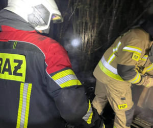 Pożar w Fordonie! Drewniany wóz stanął w płomieniach. Ogień mógł się rozprzestrzenić!