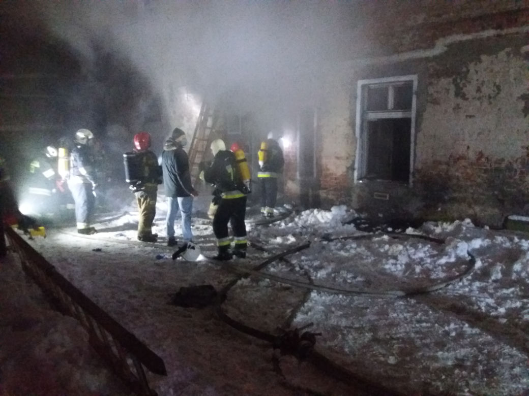 Pożar mieszkania na Wybickiego w Grudziądzu