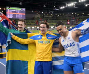 Armand Duplantis podczas Halowych Mistrzostw Świata w Lekkoatletyce Kujawy Pomorze 26 w Toruniu